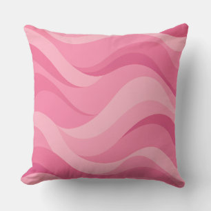 Soft Pink Abstract Waves Cushion