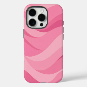 Soft Pink Abstract Waves Pattern iPhone 16 Pro Case