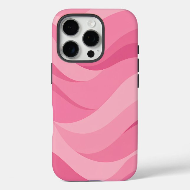 Soft Pink Abstract Waves Pattern Case-Mate iPhone Case (Back)