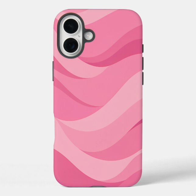 Soft Pink Abstract Waves Pattern Case-Mate iPhone Case (Back)