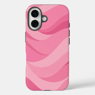 Soft Pink Abstract Waves Pattern iPhone 16 Case