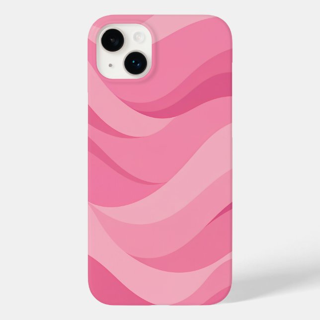 Soft Pink Abstract Waves Pattern Case-Mate iPhone Case (Back)