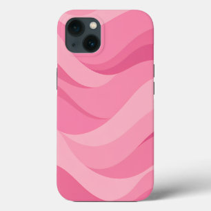 Soft Pink Abstract Waves Pattern iPhone 13 Case
