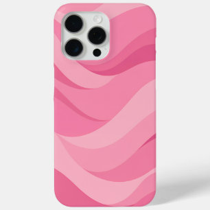 Soft Pink Abstract Waves Pattern iPhone 15 Pro Max Case