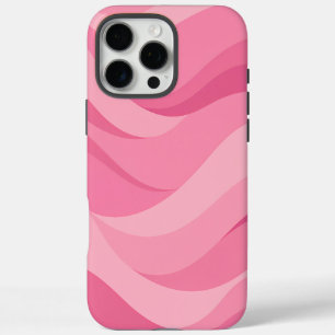 Soft Pink Abstract Waves Pattern iPhone 16 Pro Max Case