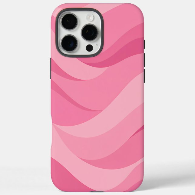 Soft Pink Abstract Waves Pattern Case-Mate iPhone Case (Back)