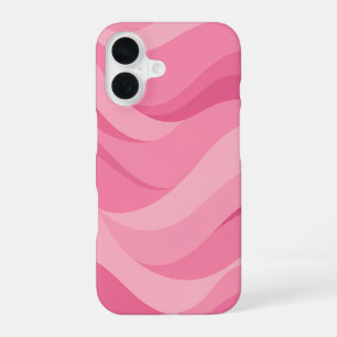 Soft Pink Abstract Waves Pattern iPhone 16 Case