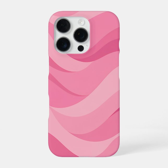 Soft Pink Abstract Waves Pattern iPhone Case (Back)