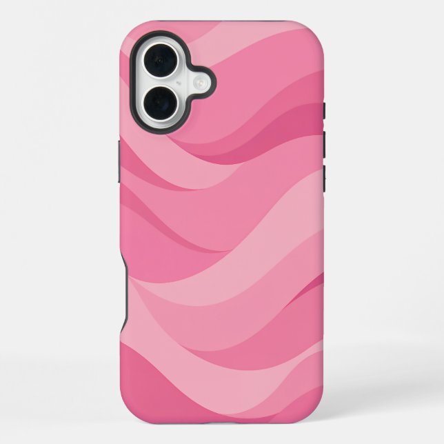 Soft Pink Abstract Waves Pattern iPhone Case (Back)