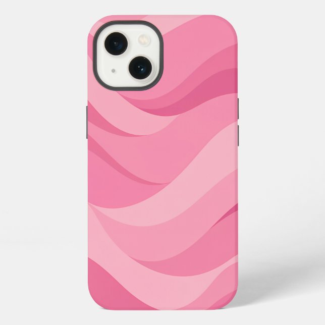Soft Pink Abstract Waves Pattern iPhone Case (Back)