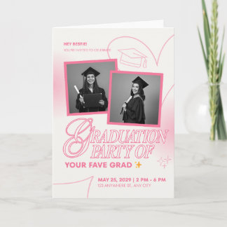 Soft Pink Aesthetic Grad Party Invite” Card