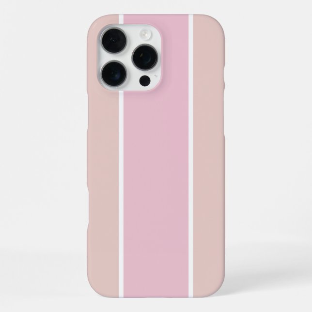 Soft Pink and Beige Vertical Stripe Pattern iPhone Case (Back)