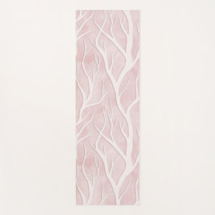 Soft Pink and Cream Tree Branches   Yoga Mat