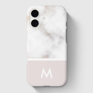 Soft Pink and Gold Marble Custom Initial