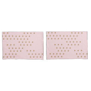 Soft Pink and Gold Star Pattern Pouf for Nursery Pillowcase