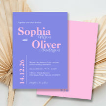 Soft Pink and Lilac Blue Minimalist Wedding