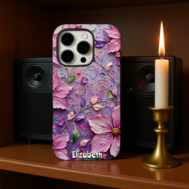 Soft Pink and Purple Floral Fantasy Case-Mate iPhone Case (Creator Uploaded)