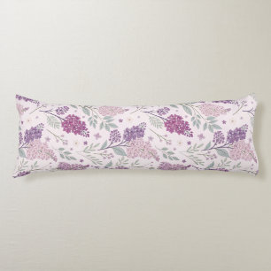 Soft Pink and Purple Lilac Floral Pattern Body Cushion