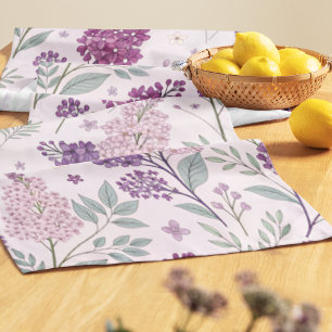 Soft Pink and Purple Lilac Floral Pattern   Medium Table Runner