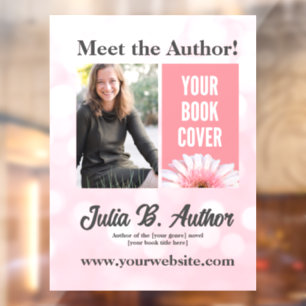 Soft Pink and White Custom Author Book Signing  Window Cling
