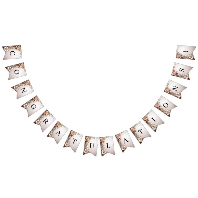 Soft Pink and White Flowers Bunting Flag (All)