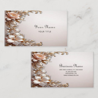 Soft Pink and White Flowers Business Card