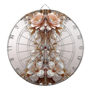 Soft Pink and White Flowers Dartboard