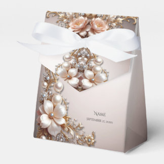 Soft Pink and White Flowers Favour Box