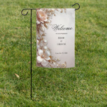 Soft Pink and White Flowers Garden Flag