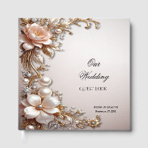 Soft Pink and White Flowers Guest Book