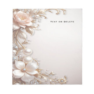 Soft Pink and White Flowers Notepad
