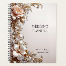 Soft Pink and White Flowers Planner