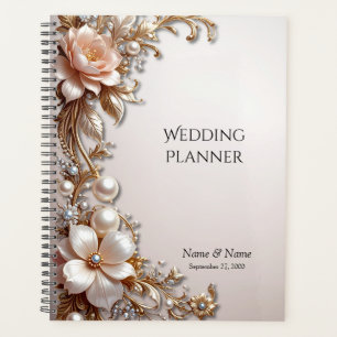 Soft Pink and White Flowers Planner