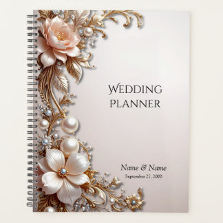 Soft Pink and White Flowers Planner