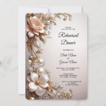 Soft Pink and White Flowers Rehearsal Dinner