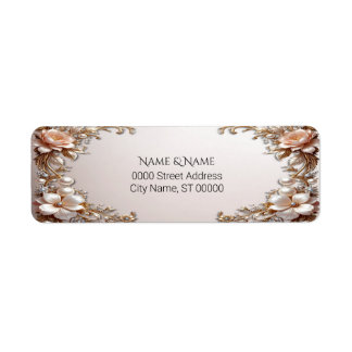 Soft Pink and White Flowers Return Address Label