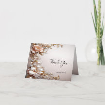 Soft Pink and White Flowers Thank You Card