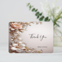Soft Pink and White Flowers Thank You Card