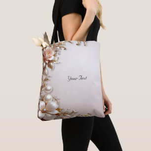 Soft Pink and White Flowers Tote Bag