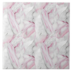 Soft pink and white marble tile