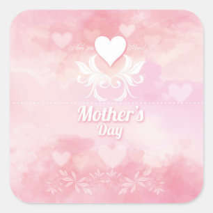 Soft Pink and White Mother's Day Sticker