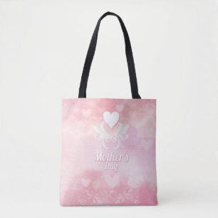 Soft Pink and White Mother's Day Tote Bag