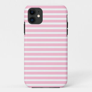 Soft Pink and White Stripes iPhone Case