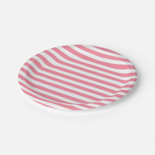 Soft Pink and White Stripes  Paper Plate