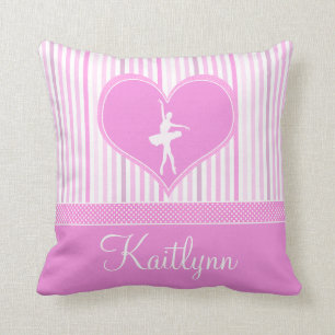 Soft Pink and White Stripes w/ Polka Dots Dancer Cushion