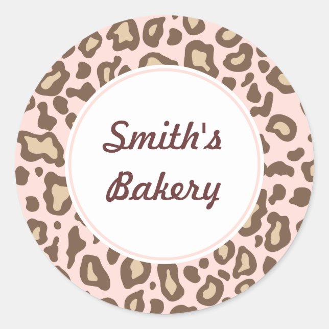 Soft Pink Animal Print Stickers (Front)