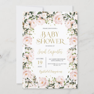 Soft Pink Baby Shower Invitation