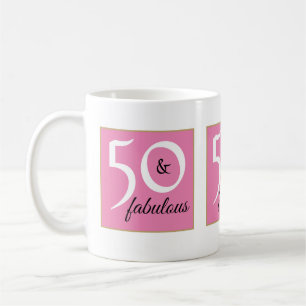 Soft Pink Background 50 and Fabulous Birthday Coffee Mug