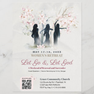 Soft Pink Blossom Women’s Christian Retreat Flyer