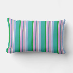 Soft Pink, Blue and Green Stripes Pillow